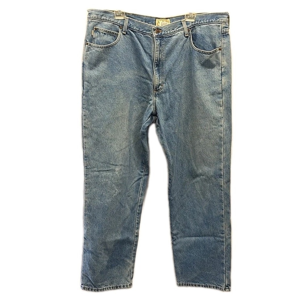 Vintage‎ L.L.Bean Flannel Lined Jeans Mens 42x32 Blue Straight Leg Cabin Core